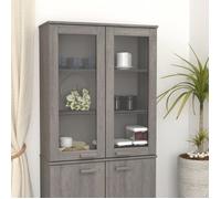 Dessus de Buffet Dessus pour Armoire Latéral Dessus pour Meuble Meuble de Rangement Gris Clair 85x35x100 cm Bois Massif de Pin