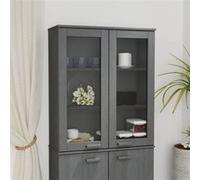 Dessus de Buffet Dessus pour Armoire Latéral Dessus pour Meuble Meuble de Rangement Gris Foncé 85x35x100 cm Bois Massif de Pin 340506