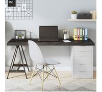 vidaXL Dessus de bureau gris foncé 160x60x6 cm bois chêne traité 3156451
