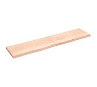 vidaXL Dessus de Table 220x50x(2-6) cm Bois de chêne Massif Non traité, Dessus de Table de Remplacement, Dessus de Table Basse, Dessus de Table à Bord Vivant