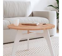 Dessus de Table Plateau Remplacement Intérieur Rond Bois Massif de Hêtre vidaXL