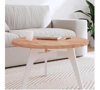 vidaXL – Dessus de table Ø70×2,5 cm rond – Bois massif de hêtre – Multicolore