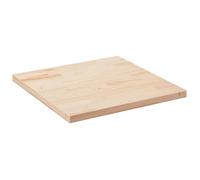vidaXL Dessus de table Plateau carré Bois de pin massif Marron 90x90x2,5 cm