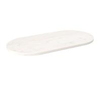 vidaXL Dessus de Table, Plateau de Bureau, Dessus de Table de Remplacement Maison Restaurant, Blanc 100x50x2,5 cm Bois de Pin Massif Ovale