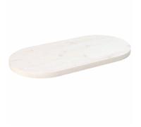 vidaXL Dessus de table, plateau de bureau de remplacement, bois pin massif ovale, blanc 60x30x2,5 cm