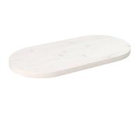 vidaXL Dessus de table ovale en bois de pin massif 70x35x2,5 cm Blanc