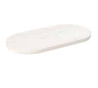 vidaXL Dessus de table ovale en bois de pin massif 70x35x2,5 cm Blanc