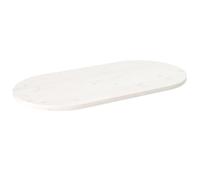 vidaXL – Dessus de table ovale en bois de pin massif blanc 90×45×2,5 cm
