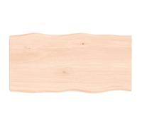 vidaXL Dessus de table – Plateau chêne massif non traité, bord vif, bordure assortie
