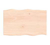 Tafelblad natuurlijke rand 80x50x2 cm massief eikenhout363875