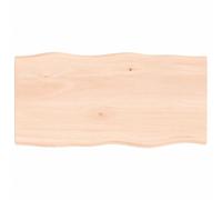 vidaXL Dessus de Table, Remplacement du Plateau de Table avec Bord Vif, Tableau de Bricolage, Bois Chêne Massif Non Traité Bordure Assortie