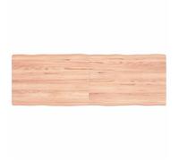 Tafelblad natuurlijke rand 120x40x(2-4)cm eikenhout lichtbruin363956