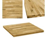 Vidaxl Dessus De Table Bois De Chêne Massif Carré 44 Mm 80x80 Cm Marron