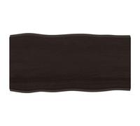 vidaXL Dessus de table 100x50x(2-4) cm Chêne massif traité Bord naturel Marron