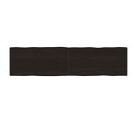 vidaXL Dessus de table bois massif traité bordure assortie Marron
