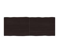 vidaXL Dessus de table bois massif traité bordure assortie Marron