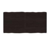vidaXL Dessus de table bois massif traité bordure assortie Marron