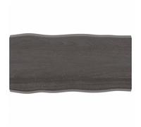 vidaXL Dessus de table 100x50x(2-4) cm Chêne massif traité Bord naturel Marron