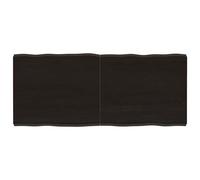 vidaXL Dessus de table bois massif traité bordure assortie Marron