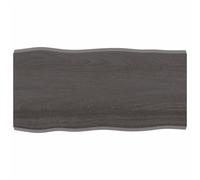 Vidaxl Dessus De Table Bois Massif Traité Bordure Assortie Marron