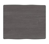 Tafelblad natuurlijke rand 60x50x(2-6) cm eikenhout donkerbruin364000