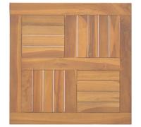 Vidaxl Dessus De Table Carré 50x50x2,5 Cm Bois De Teck Massif Multicolore