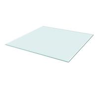 vidaXL Dessus de table carré en verre trempé 800 x 800 mm