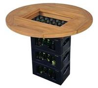 vidaXL Dessus de table de bière Teck 70 cm marron G