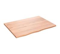 vidaXL Dessus de Table Marron Clair 80x60x2 cm Bois chêne traité, Dessus de Table de Remplacement, Dessus de Table Basse, Planche de Bricolage