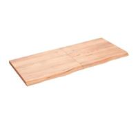 vidaXL Dessus de Table Marron Clair Bois chêne Massif traité, Dessus de Table de Remplacement, Dessus de Table Basse, Dessus de Table à Bord Vivant