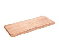 vidaXL Dessus de Table Marron Clair Bois chêne Massif traité, Dessus de Table de Remplacement, Dessus de Table Basse, Dessus de Table à Bord Vivant