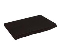 vidaXL Dessus de table en chêne massif traité marron foncé 60x40x(2-4)cm