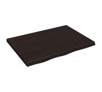 vidaXL Dessus de Table Marron foncé Bois chêne Massif traité, Dessus de Table de Remplacement, Dessus de Table Basse, Planche de Bricolage