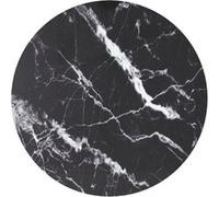 vidaXL Dessus de table Ø50 x 0,8 cm Noir – Verre trempé aspect marbre