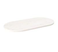 vidaXL Dessus de table blanc 100x50x2,5 cm bois de pin massif ovale 824361