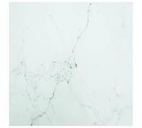 vidaXL Dessus de Table Remplacement de Table Salle à Manger Table de Rechange de Table Basse Blanc 70x70 cm 6 mm Verre Trempé avec Design de Marbre