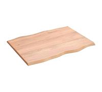 Vidaxl Dessus De Table Bois Chêne Massif Traité Bordure Assortie Marron