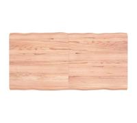 Tafelblad natuurlijke rand 120x60x(2-6)cm eikenhout lichtbruin363961