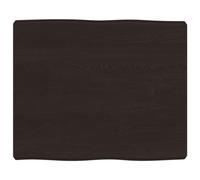 Tafelblad natuurlijke rand 60x50x(2-6) cm eikenhout donkerbruin364000