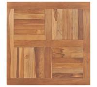 vidaXL Table carrée en bois de teck massif 80 x 80 x 2,5 cm