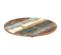 Vidaxl Dessus De Table Rond 50 Cm 25-27 Mm Bois De Récupération Solide Marron