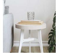 vidaXL Dessus de table rond blanc Ø30×3 cm en pin massif