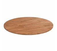 vidaXL Plateau de table – Bois chêne massif verni, Ø50×1,5 cm, Marron clair, Rond