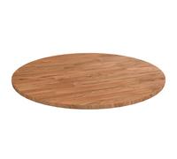 vidaXL Plateau de Table, 50 cm Diamètre x 1,5 cm Épaisseur, Bois Chêne Massif Verni, Non Assemblé, Marron Clair, Rond, 342960
