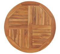 vidaXL Dessus de Table Rond Remplacement Plateau de Table de Salle à Manger Table à Dîner Restaurant 2,5 cm 80 cm Bois de Teck Solide