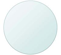 Dessus de table ronde en verre trempé - VIDAXL - 500 mm - Transparent - Blanc - Essentiel