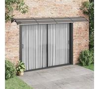 vidaXL Auvent de porte Marquise avec barres Polycarbonate Protection pluie et UV Noir 400x75 cm