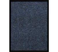 Paillasson Rayé Tapis de Sol Tapis de Couloir Décoratif Tapis de Porte d'Entrée Bienvenue Antidérapant Maison Intérieur Bleu 60x80 cm