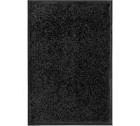 Paillasson Lavable Tapis de Couloir Paillasson d'Entrée Tapis de Porte Tapis de Bienvenue Intérieur Extérieur Antidérapant Noir 40x60 cm