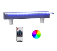vidaXL Déversoir pour Cascade avec LED Décoration Cascade d'Etang de Jardin Fontaine Décoratif de Piscine Extérieur RVB Acrylique 60 cm